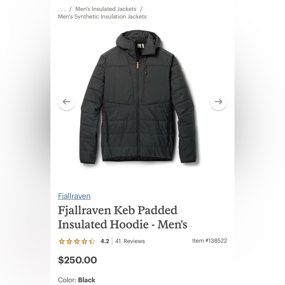 Fjallraven insulated hoodie